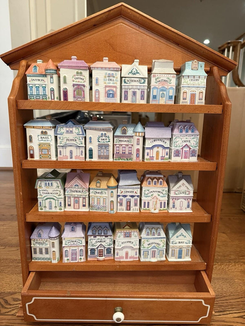Original 1989 The Lenox Spice Village Complete with Rack Free Shipping