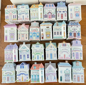 Vintage Lenox Spice Village Complete Set of 24 Spice Jars No Rack 1989 Excellent