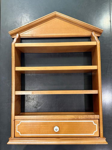 LENOX Spice Village Spice Rack Only 1989 Wood Display Shelf w/ Drawer Good Cond.