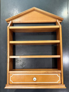 LENOX Spice Village Spice Rack Only 1989 Wood Display Shelf w/ Drawer Good Cond.