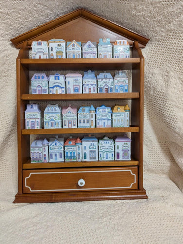 1989 Lenox Spice Village Complete Set  24  Fine Porcelain W Rack