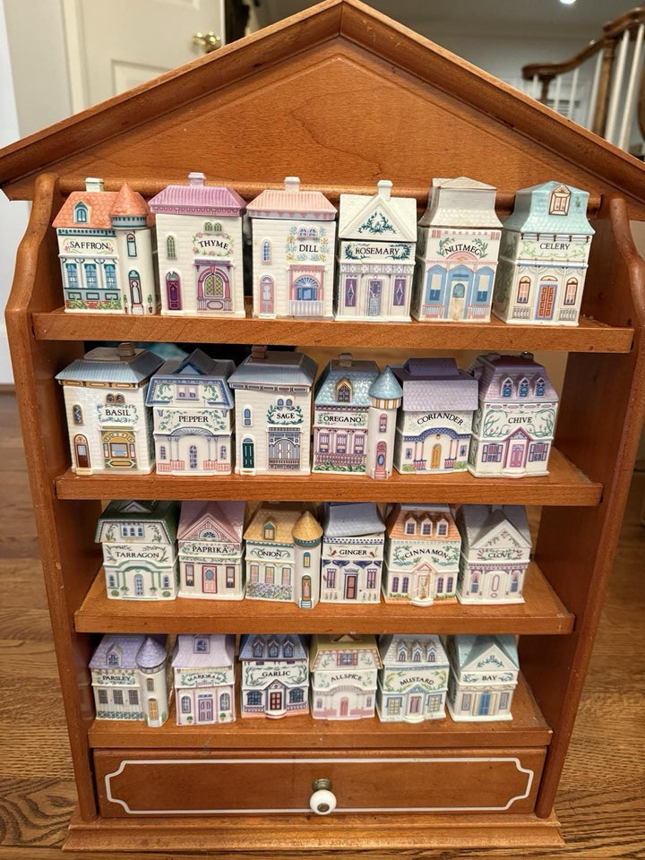 Original 1989 The Lenox Spice Village Complete with Rack Free Shipping